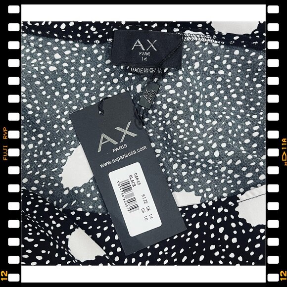 AX PARIS One-Shoulder Polka Dot Ruched Dress - Size US 10 / UK 14  - Brand New - Picture 7 of 9